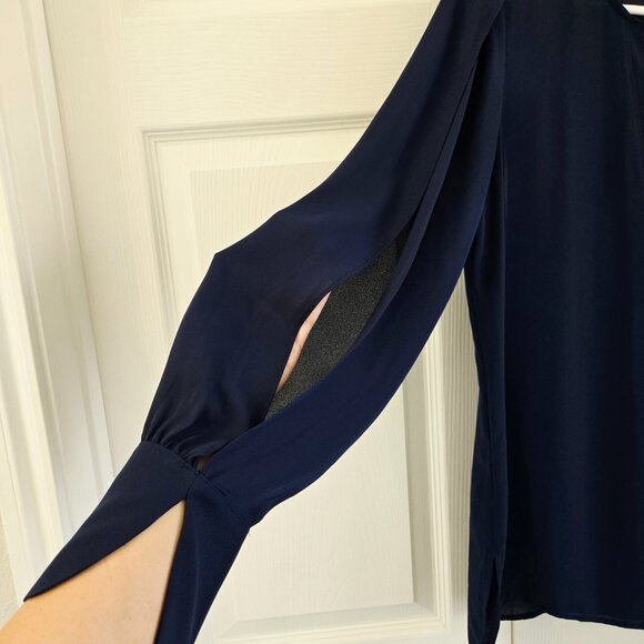 EXPRESS Navy Blue Long Sleeves Top - Picture 4 of 6